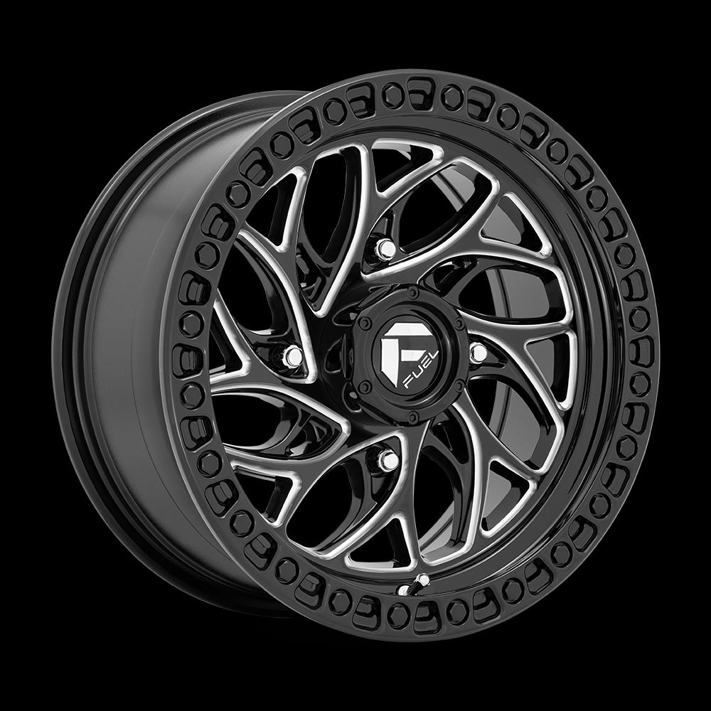 15X7 Fuel UTV D741 Runner Gloss Black Milled 4X156 ET10 wheel/rim