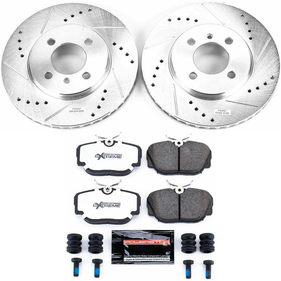 PowerStop Z36 Carbon-Fiber Ceramic Brake Pad with Drilled and Slotted Rotor Kit