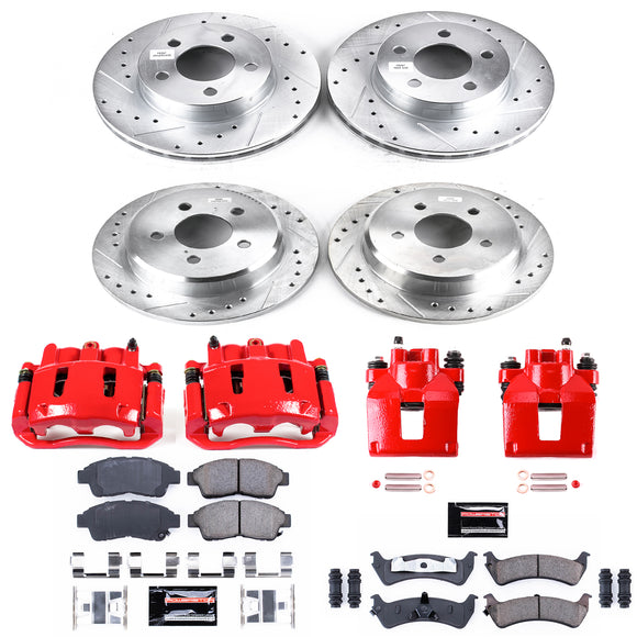 PowerStop Z23 Daily Driver Carbon-Fiber Ceramic Pads Drilled & Slotted Rotor & C