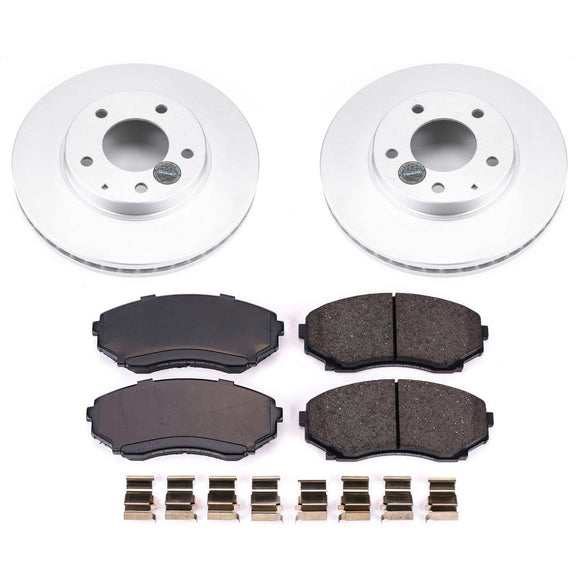PowerStop Genuine Geomet Coated Rotor and Low-Dust Ceramic Brake Pad Kit