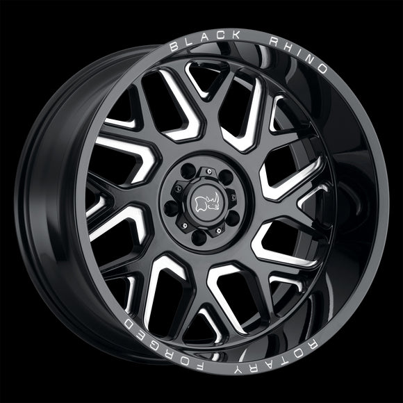 20x9.5 Black Rhino Reaper Gloss Black Milled Spokes 5x139.7 ET0.00 Wheel