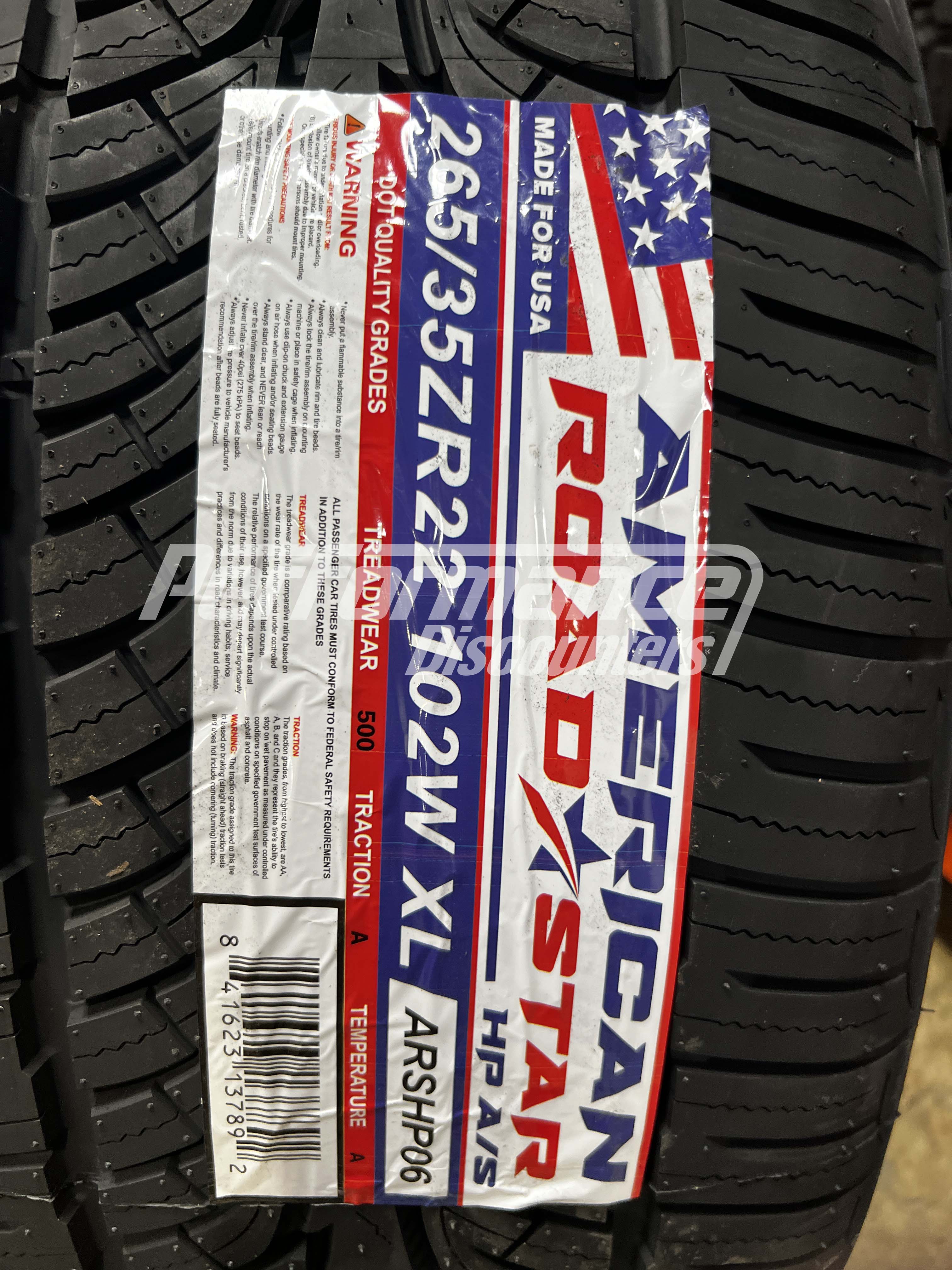 American Roadstar HP A/S Tire(s) 265/35R22 102W SL BSW 265 35 22 2653522