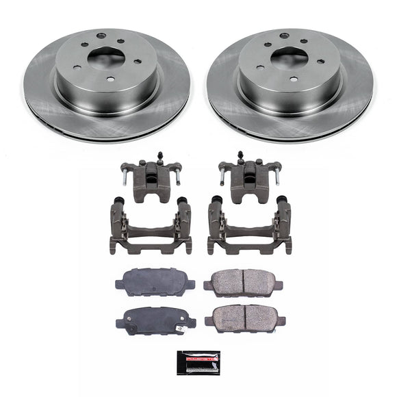 PowerStop OE Stock Replacement Low-Dust Ceramic Brake Pad, Rotor and Caliper Kit