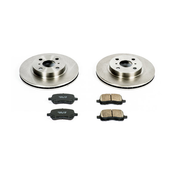 PowerStop OE Stock Replacement Low-Dust Ceramic Brake Pad and Rotor Kit