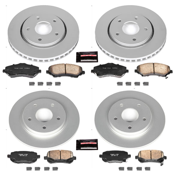 PowerStop Genuine Geomet Coated Rotor and Low-Dust Ceramic Brake Pad Kit
