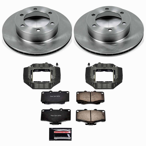 PowerStop OE Stock Replacement Low-Dust Ceramic Brake Pad, Rotor and Caliper Kit