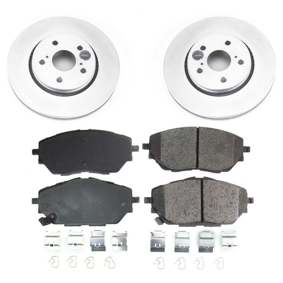 PowerStop Genuine Geomet Coated Rotor and Low-Dust Ceramic Brake Pad Kit