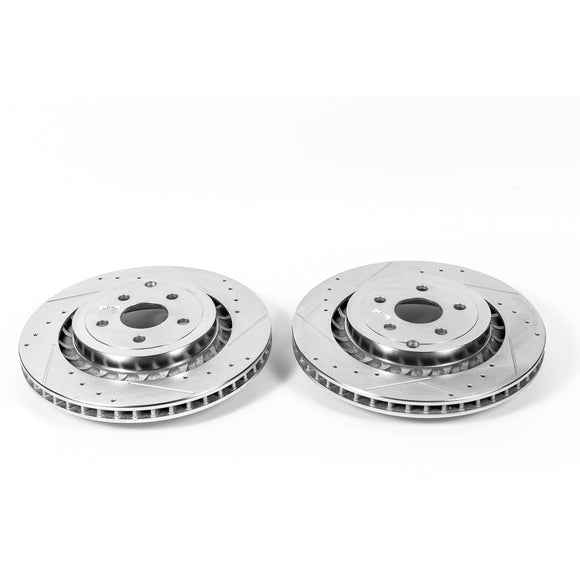 PowerStop Evolution Drilled Slotted Rotors Pair Rear For Chevrolet SS