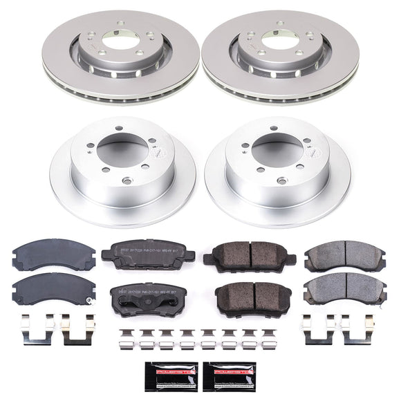 PowerStop Genuine Geomet Coated Rotor and Low-Dust Ceramic Brake Pad Kit