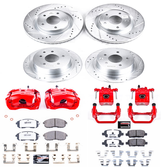 PowerStop Z26 Street Performance Ceramic Brake Pad, Drilled Slotted Rotor, and C