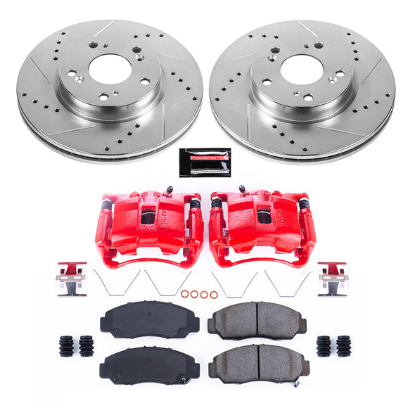 PowerStop Z23 Daily Driver Carbon-Fiber Ceramic Pads Drilled & Slotted Rotor & C