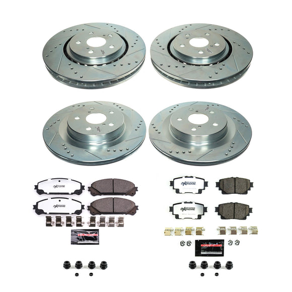 PowerStop Z36 Carbon-Fiber Ceramic Brake Pad with Drilled and Slotted Rotor Kit