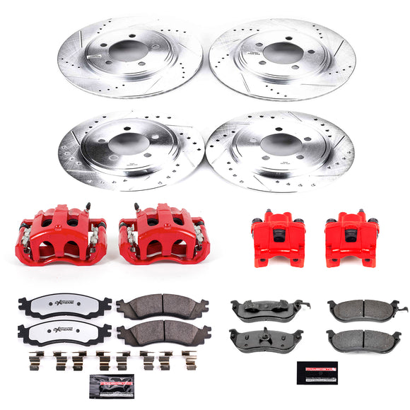 PowerStop Z36 Truck and SUV Ceramic Brake Pad, Drilled & Slotted Rotor, and Cali