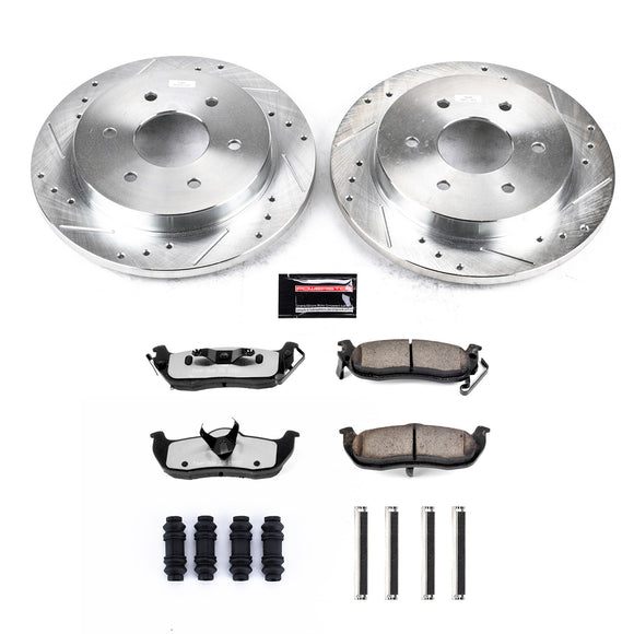 PowerStop Z36 Carbon-Fiber Ceramic Brake Pad with Drilled and Slotted Rotor Kit