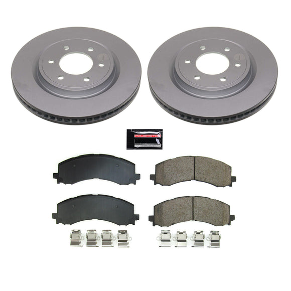 PowerStop Genuine Geomet Coated Rotor and Low-Dust Ceramic Brake Pad Kit