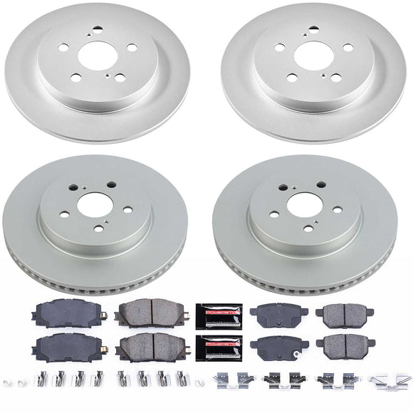 PowerStop Genuine Geomet Coated Rotor and Low-Dust Ceramic Brake Pad Kit