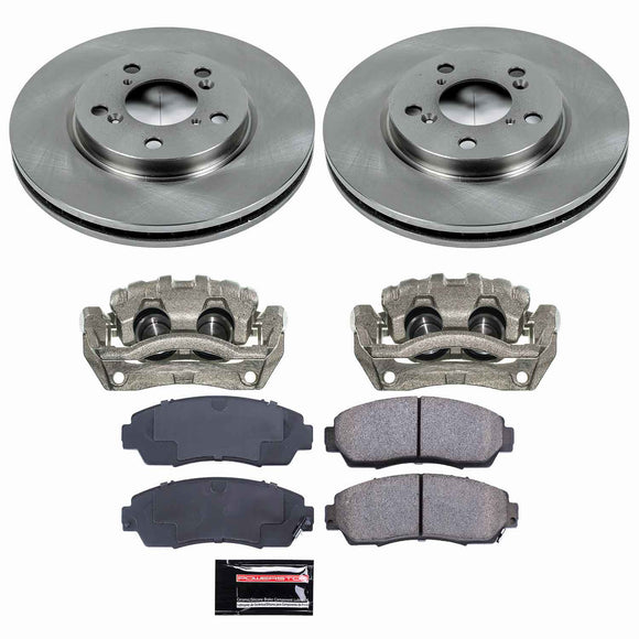 PowerStop OE Stock Replacement Low-Dust Ceramic Brake Pad, Rotor and Caliper Kit
