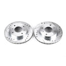 PowerStop Evolution Drilled Slotted Rotors Pair Front For Nissan 240SX
