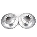 PowerStop Evolution Drilled Slotted Rotors Pair Front For Ford F-450 Super Duty