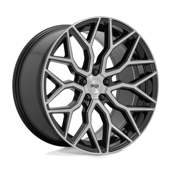 19X8.5 Niche M262 MAZZANTI Gloss Black Brushed Face 5X114.3 ET35 wheel/rim