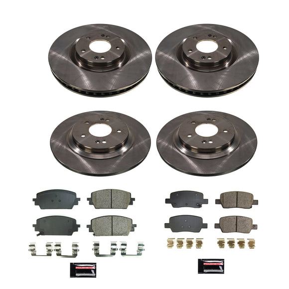 PowerStop OE Stock Replacement Low-Dust Ceramic Brake Pad and Rotor Kit