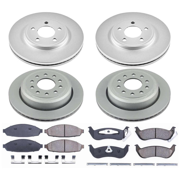 PowerStop Genuine Geomet Coated Rotor and Low-Dust Ceramic Brake Pad Kit