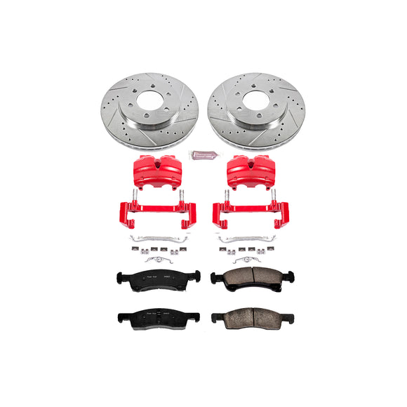 PowerStop Z23 Daily Driver Carbon-Fiber Ceramic Pads Drilled & Slotted Rotor & C