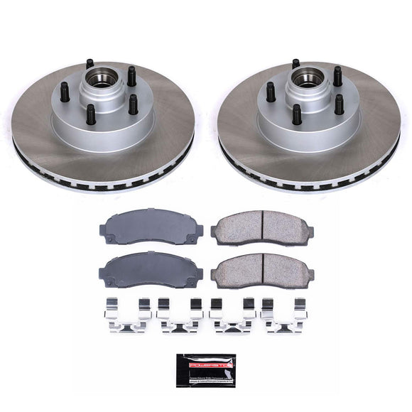 PowerStop Semi-Coated Rotor and Low-Dust Ceramic Brake Pad Kit