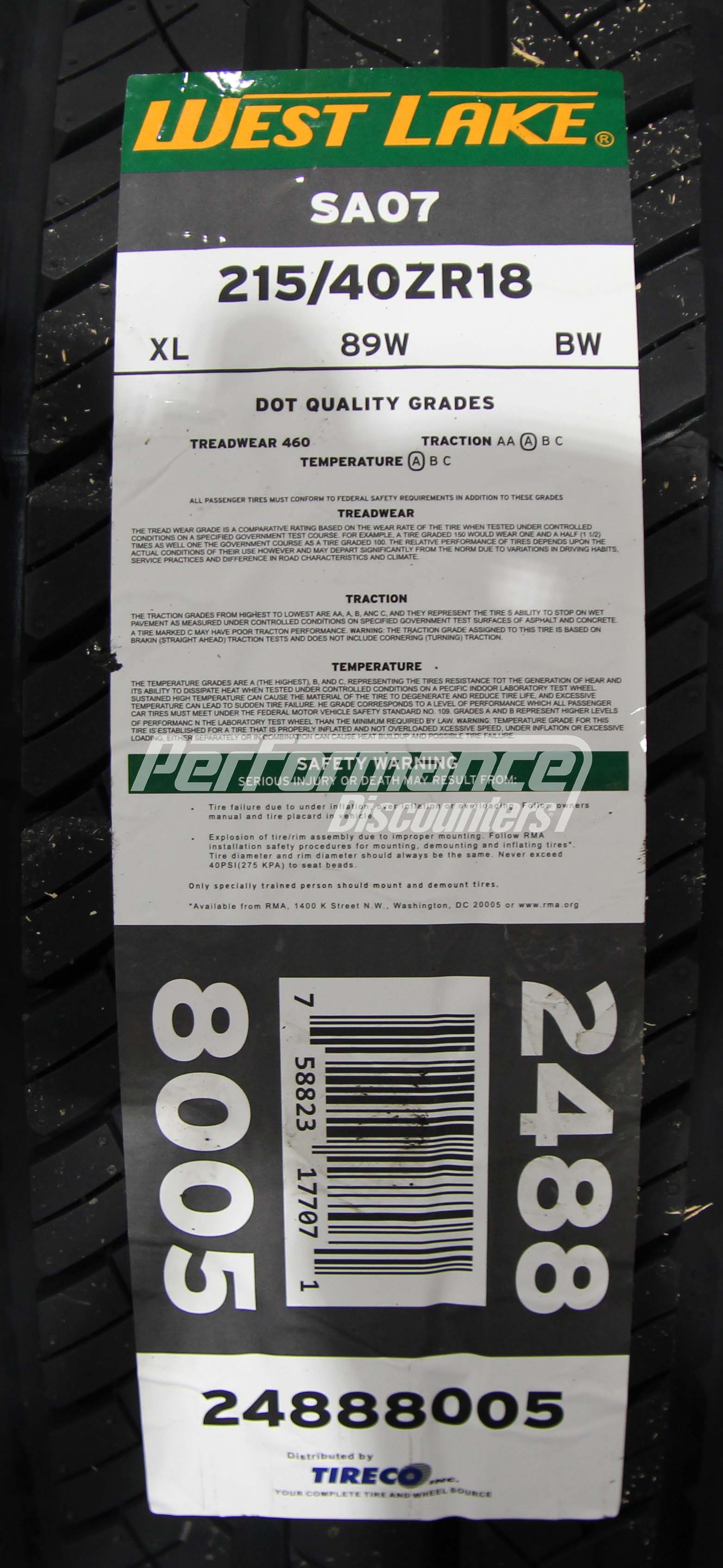 Westlake SA07 Tire(s) 215/40R18 89W XL 215/40-18 R R18 2154018