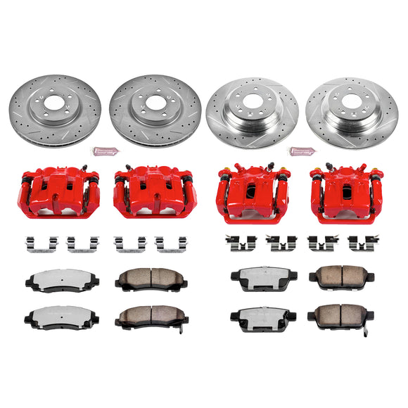 PowerStop Z36 Truck and SUV Ceramic Brake Pad, Drilled & Slotted Rotor, and Cali