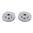 PowerStop Evolution Drilled Slotted Rotors Pair Front For Hyundai Santa Fe