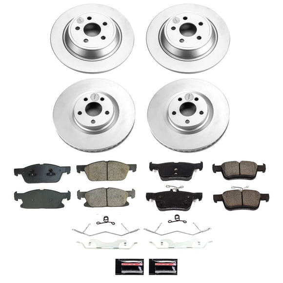 PowerStop Genuine Geomet Coated Rotor and Low-Dust Ceramic Brake Pad Kit