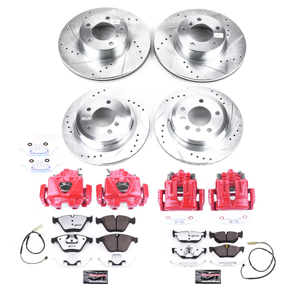 PowerStop Z26 Street Performance Ceramic Brake Pad, Drilled Slotted Rotor, and C