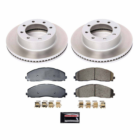 PowerStop Semi-Coated Rotor and Low-Dust Ceramic Brake Pad Kit