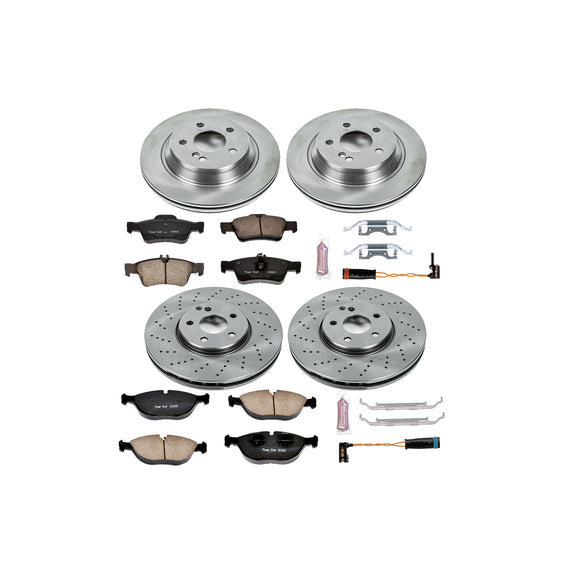 PowerStop OE Stock Replacement Low-Dust Ceramic Brake Pad and Rotor Kit