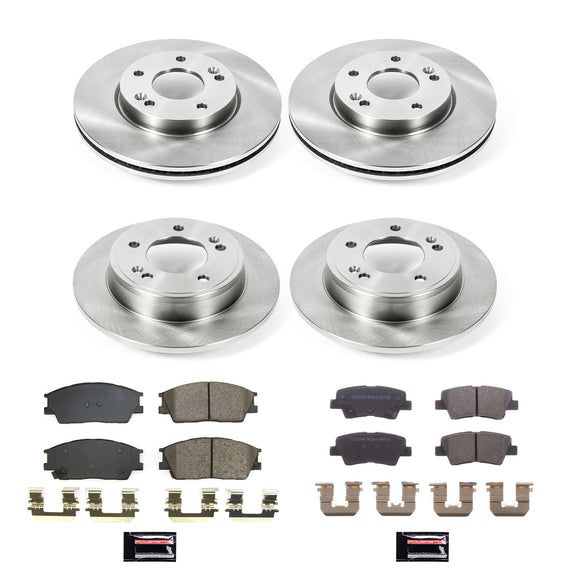PowerStop OE Stock Replacement Low-Dust Ceramic Brake Pad and Rotor Kit
