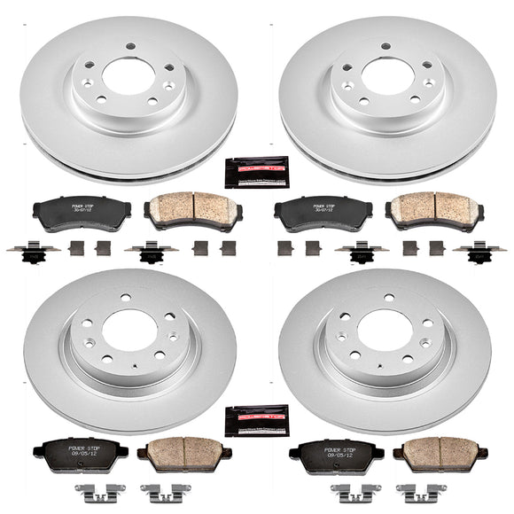 PowerStop Genuine Geomet Coated Rotor and Low-Dust Ceramic Brake Pad Kit