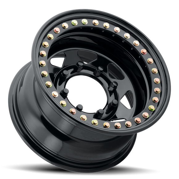 15x8 Raceline RT80 Rock 8 Spoke Gloss Black 8x165.1 ET-19 CB130.81 Wheel