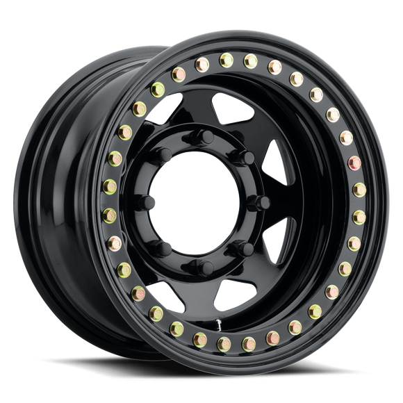 15x8 Raceline RT80 Rock 8 Spoke Gloss Black 8x165.1 ET-19 CB130.81 Wheel