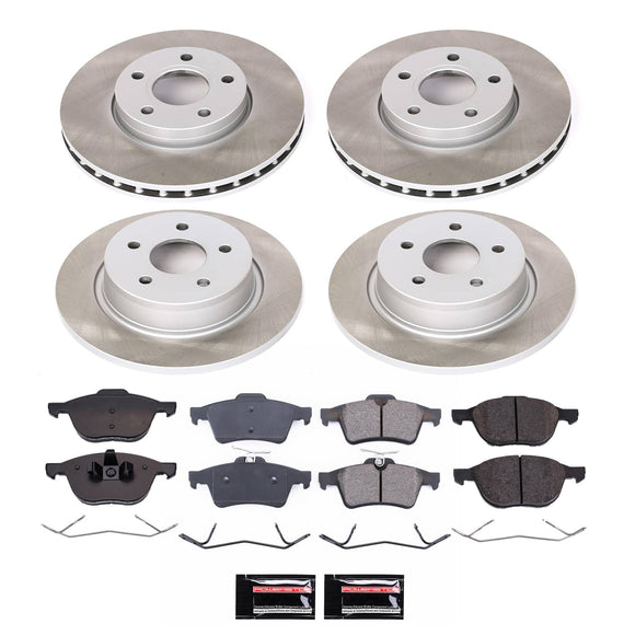 PowerStop Semi-Coated Rotor and Low-Dust Ceramic Brake Pad Kit