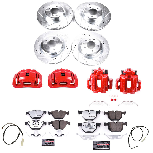 PowerStop Z26 Street Performance Ceramic Brake Pad, Drilled Slotted Rotor, and C