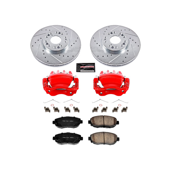 PowerStop Z23 Daily Driver Carbon-Fiber Ceramic Pads Drilled & Slotted Rotor & C