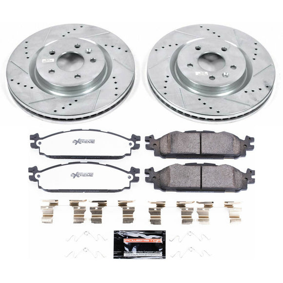 PowerStop Z36 Carbon-Fiber Ceramic Brake Pad with Drilled and Slotted Rotor Kit