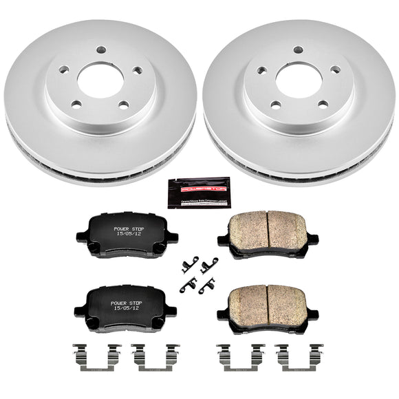 PowerStop Genuine Geomet Coated Rotor and Low-Dust Ceramic Brake Pad Kit