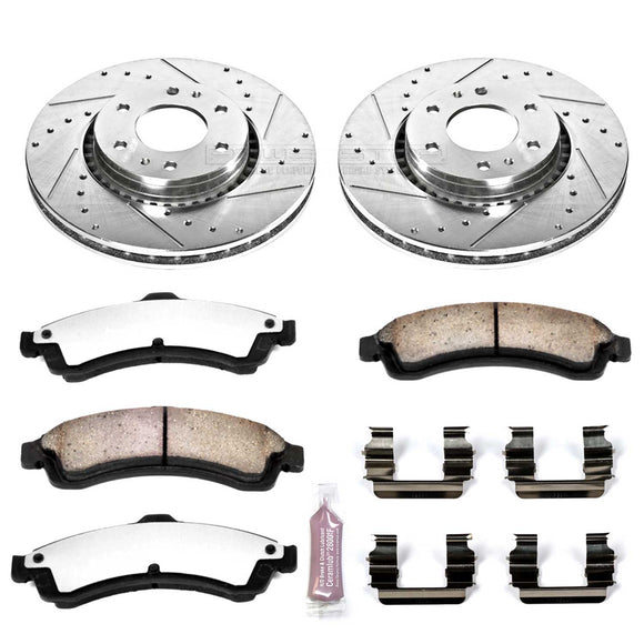 PowerStop Z36 Carbon-Fiber Ceramic Brake Pad with Drilled and Slotted Rotor Kit