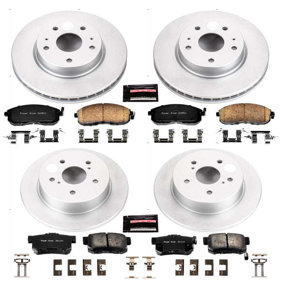 PowerStop Genuine Geomet Coated Rotor and Low-Dust Ceramic Brake Pad Kit