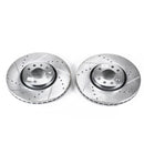PowerStop Evolution Drilled Slotted Rotors Pair Front For Saab 9-3