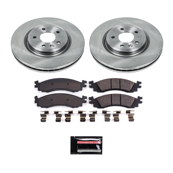 PowerStop Semi-Coated Rotor and Low-Dust Ceramic Brake Pad Kit