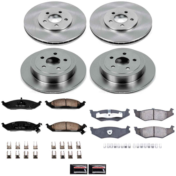 PowerStop OE Stock Replacement Low-Dust Ceramic Brake Pad and Rotor Kit