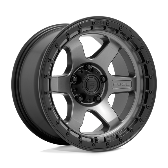 18X9 Fuel D752 BLOCK Matte Gunmetal With Black Ring 6X120 ET20 wheel/rim